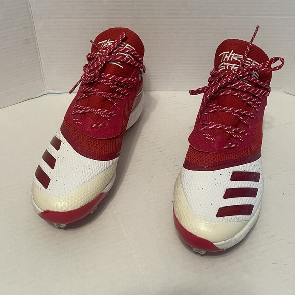 Men's‎ Adidas Size 12.5 Icon V Baseball Cleats Red & White G28248 - Picture 2 of 10